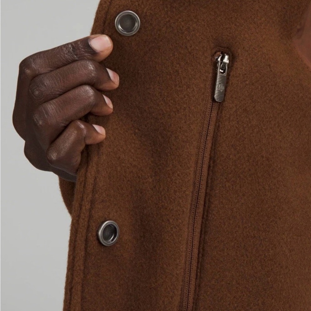 NWT Lululemon Cognac Quilted Wool Long Coat for Petites 00-2 (MSRP $498) - Picture 4 of 16